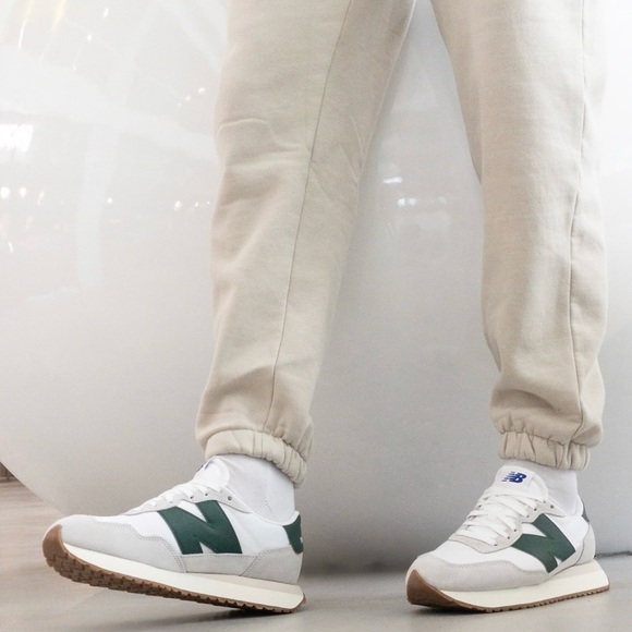 New Balance 237 White and Green Sneakers - Picture 3 of 5